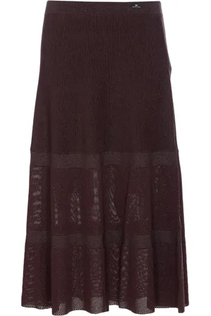 Elisabetta Franchi Knitted tiered midi skirt
