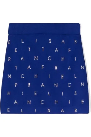 Elisabetta Franchi Crystal-embellished knitted skirt