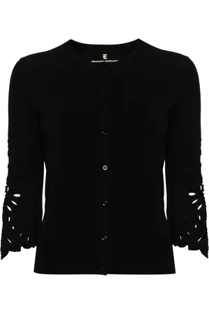 ERMANNO SCERVINO Broderie-anglaise ribbed-knit cardigan