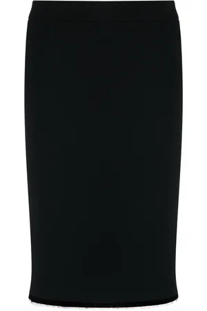 Dior 2010s distressed hem pencil skirt