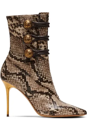 Balmain Alma 95mm snakeskin-effect boots