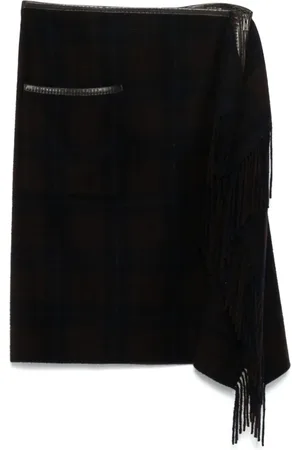 Hermès 2010s check-pattern skirt