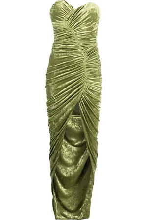 ALEXANDRE VAUTHIER Velvet gathered strapless dress