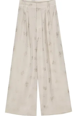 UMA WANG Floral jacquard wide-leg trousers