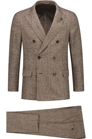 LARDINI Checked double-breasted suit