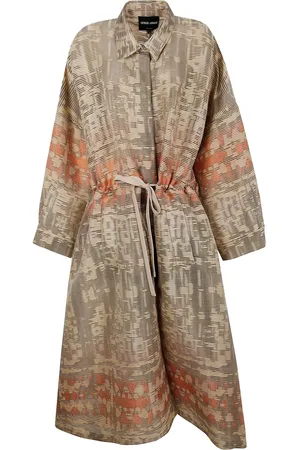Giorgio Armani Jacquard canneté long overcoat