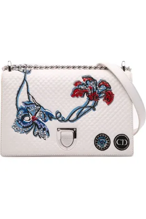 Dior 2015 Medium Lambskin Embroidered Diorama Flap crossbody bag