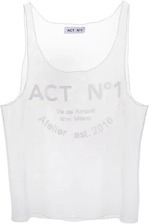 ACT N°1 Logo-print sheer tank top