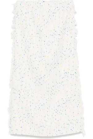 Msgm Fringe-detail midi skirt