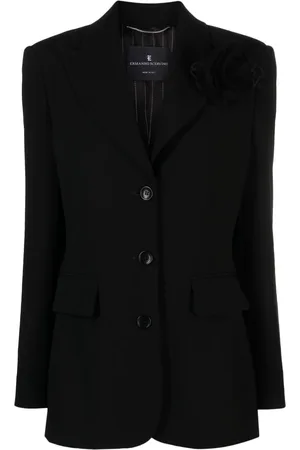 ERMANNO SCERVINO Floral-appliqué single-breasted blazer