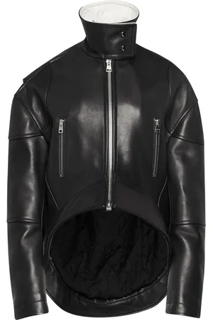 J.W.Anderson Curved-hem high-neck leather jacket