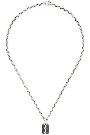 STEPHEN WEBSTER Sterling medium Thorn Razer Tag sapphire necklace