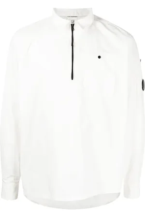C.P. Company Logo-plaque half zip-fastening shirt