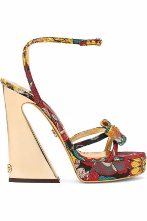 Dolce & Gabbana Floral-jacquard tapered-heel sandals