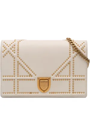 Dior 2018 Small Lambskin Studded Diorama crossbody bag