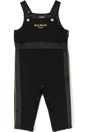 Balmain Embroidered-logo overalls