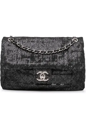 CHANEL 2008-2009 Maxi Hidden Sequins Mesh Flap shoulder bag