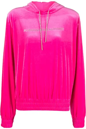 ALEXANDRE VAUTHIER Logo-appliqué velvet hoodie