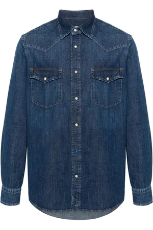 Jacob Cohen Logo-embroidered denim shirt