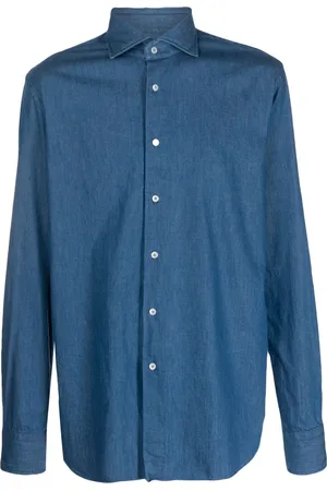 Xacus Spread-collar cotton shirt