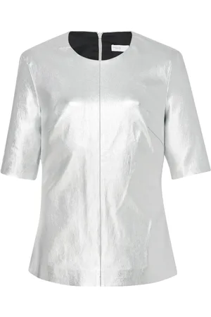 ROSETTA GETTY Leather laminated T-shirt