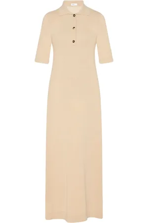 ROSETTA GETTY Wool-cashmere polo midi dress