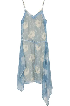 Plan C Floral-print silk slip dress