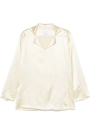 BEVZA Stand-up collar blouse