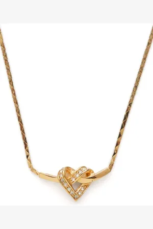 Dior 2000s rhinestone-heart necklace