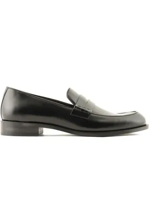 Giorgio Armani Almond-toe leather loafers
