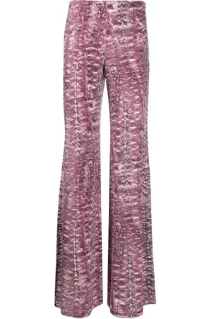 Alberta Ferretti Graphic-print straight-leg trousers