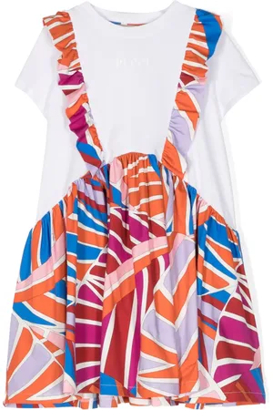PUCCI Junior Geometric-print cotton-blend dress