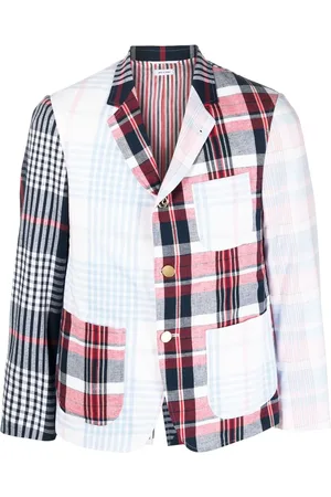 Thom Browne Patchwork plaid-print blazer
