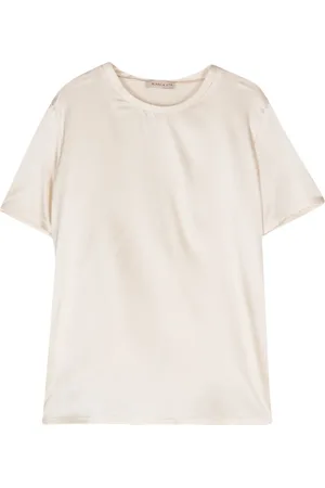 BLANCA Crew-neck satin T-shirt