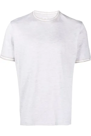 ELEVENTY Striped-trim Giza-cotton T-shirt