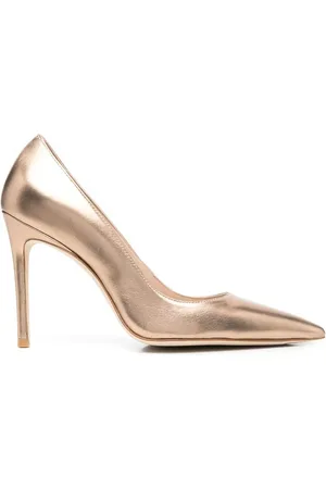 Stuart Weitzman Metallic-effect leather pumps