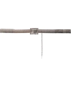 Alessandra Rich Crystal-buckle box-chain belt