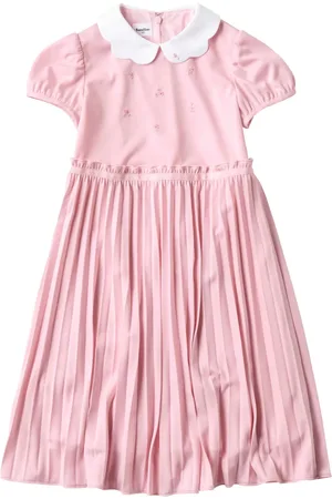 Familiar Embroidery-detail pleat-skirt dress