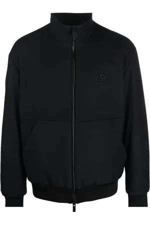 Giorgio Armani Embroidered-logo zip-up jacket