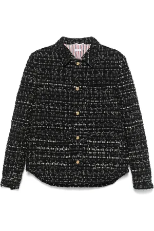 Thom Browne Denim ribbon tweed jacket