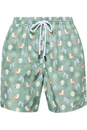 BARBA Graphic-print swim shorts