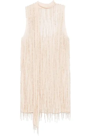BLUMARINE Bead-embellished georgette mini dress