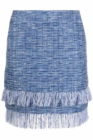 Karl Lagerfeld Fringed bouclé mini skirt