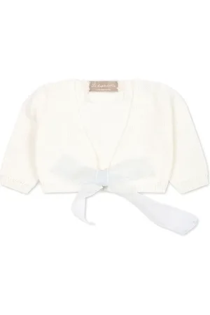 LA STUPENDERIA Bow-fastening cotton cardigan