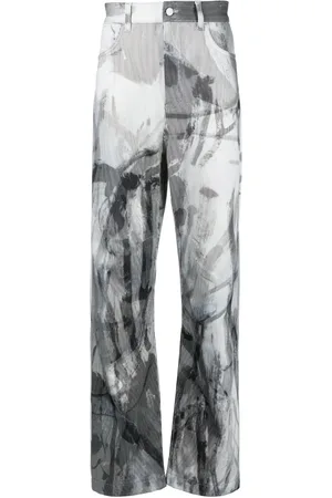 Alexander McQueen Abstract-print straight-leg trousers