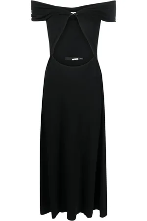 ROTATE Off-shoulder cut-out midi dress