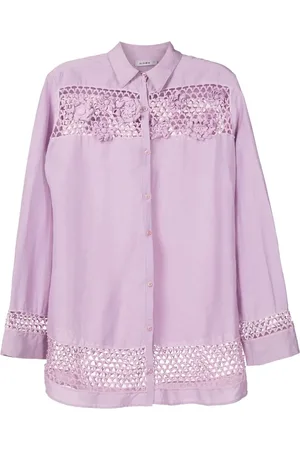 AMIR SLAMA Floral-lace detail oversize shirt