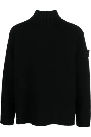 Stone Island Logo-patch virgin wool roll-neck jumper