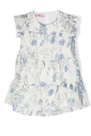 MISS BLUMARINE Floral-print ruffled dress