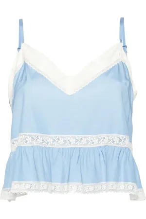 P.A.R.O.S.H. Lace-trim silk tank top